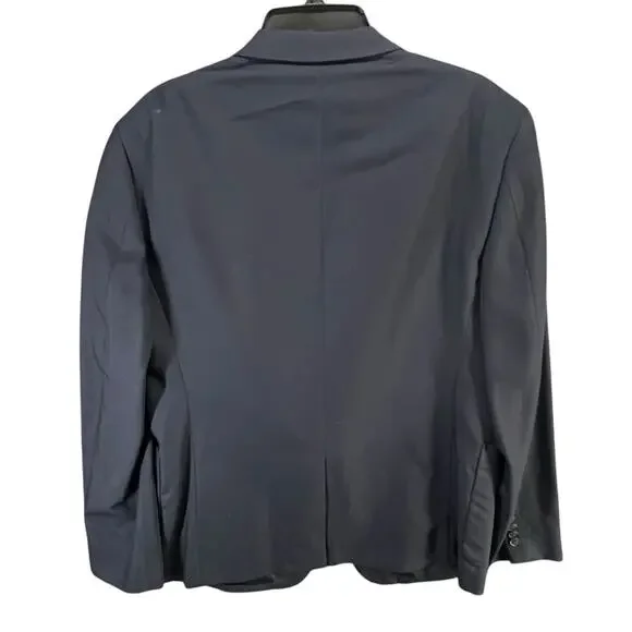 Theory Sport Coat Suit Jacket Mens 42 R Dark Blue Wool Linen Blazer Quiet Luxury